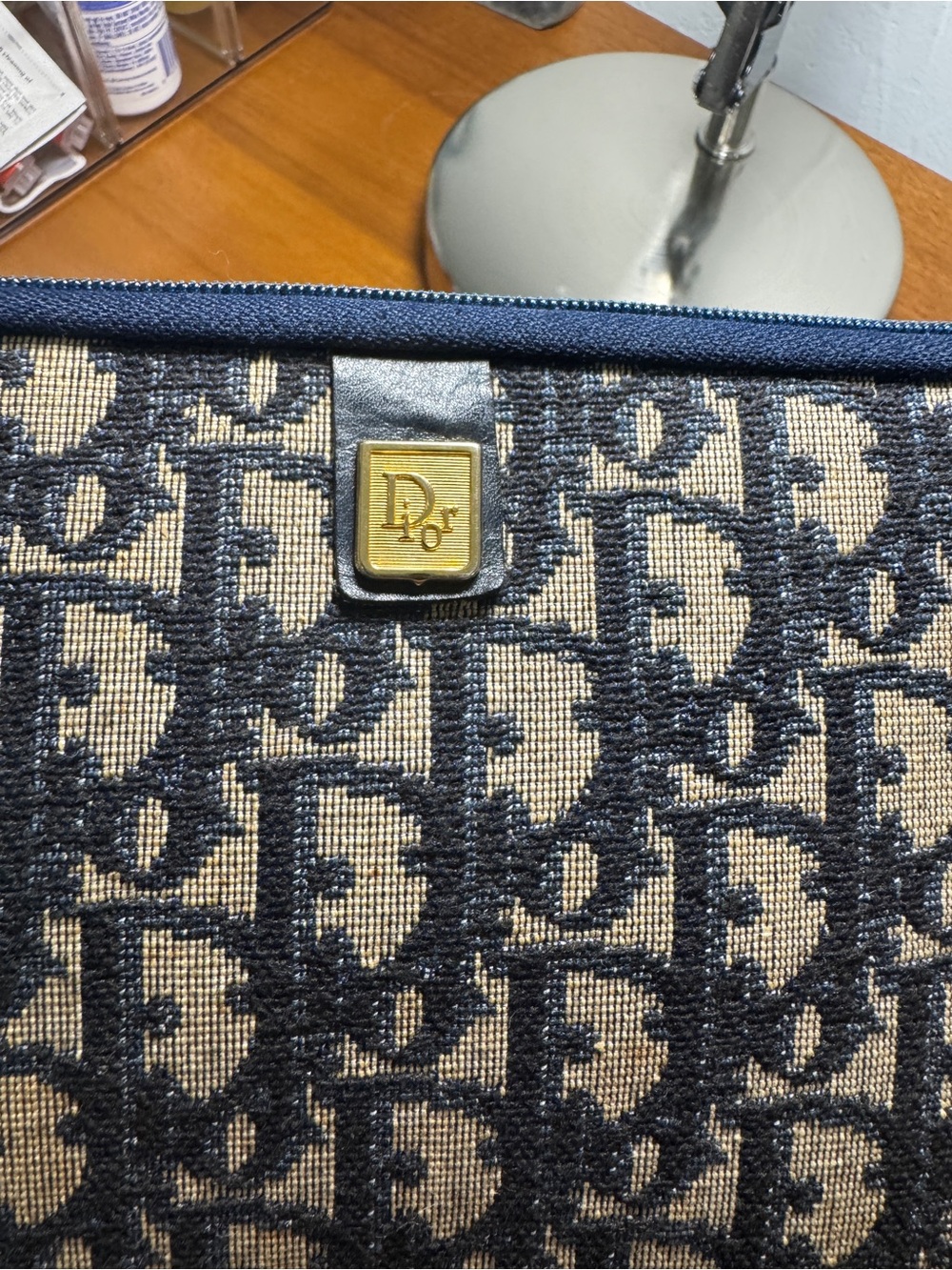 Christian Dior Navy Trotter Clutch - Picture 8 of 10